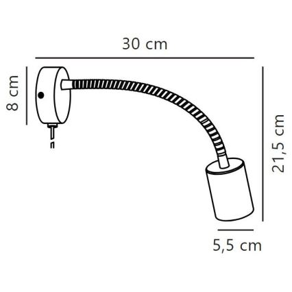 Nordlux - Flexibler Wandstrahler EXPLORE 1xGU10/7W/230V schwarz