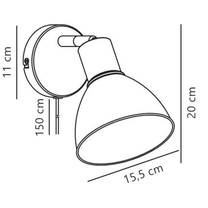 Nordlux - Wandstrahler POP 1xE27/18W/230V beige