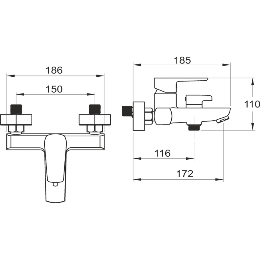 Novaservis - Badewannenarmatur METALIA glänzendes Chrom