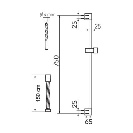 Novaservis - Dusch-Set ECO matt schwarz