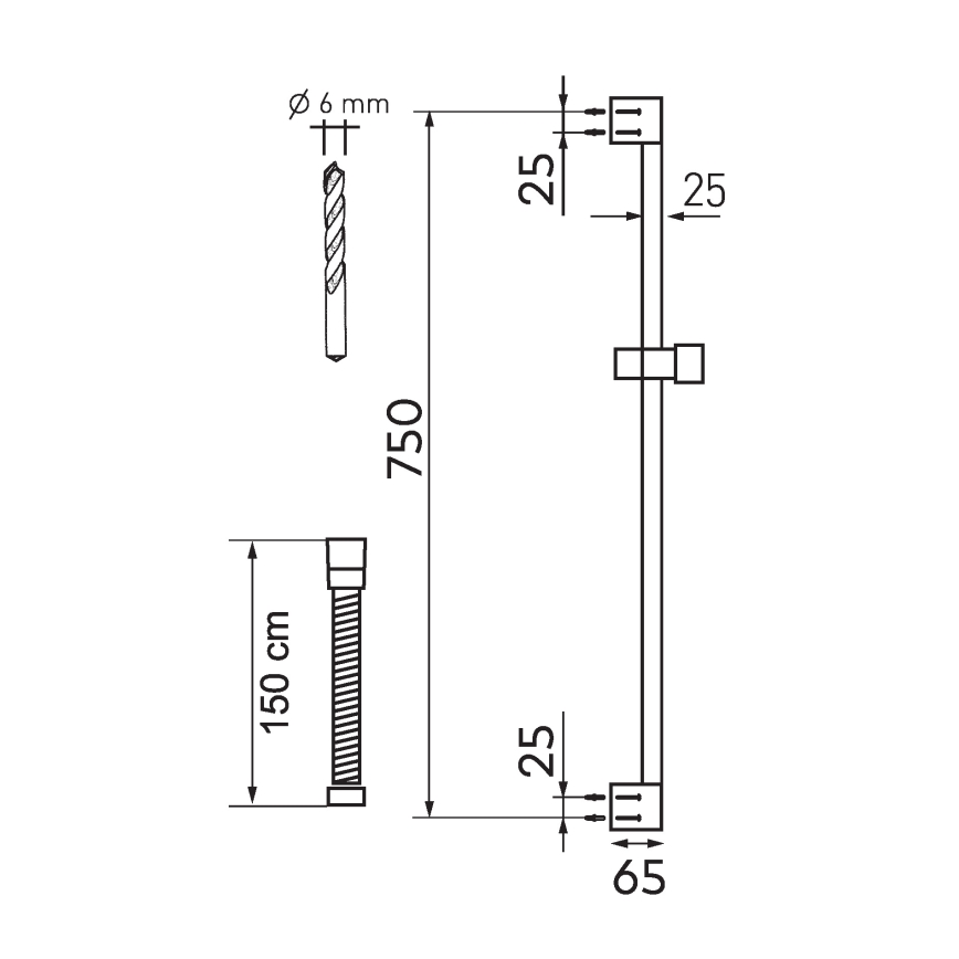 Novaservis - Dusch-Set ECO matt schwarz