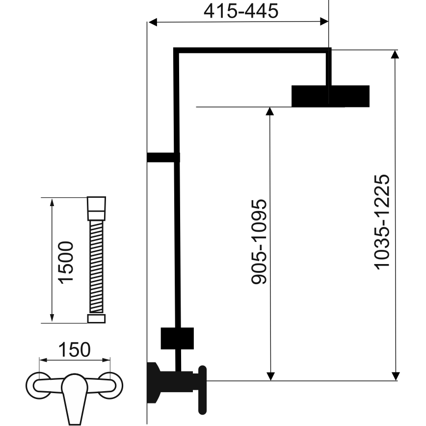Novaservis - Dusch-Set mit Armatur METALIA ECO glänzendes Chrom