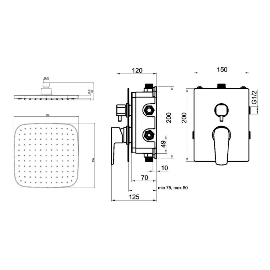 Novaservis - Dusch-Set mit Unterputz-Armatur METALIA ECO glänzendes Chrom