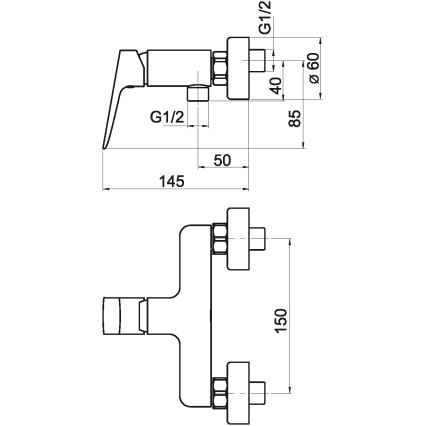 Novaservis - Duscharmatur NOBLESS EGO matt schwarz