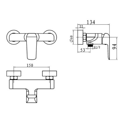 Novaservis - Duscharmatur NOBLESS TINA Hochglanzchrom