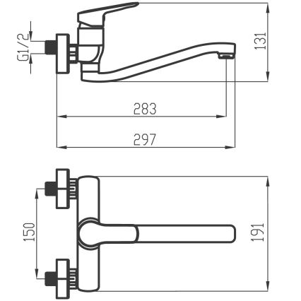Novaservis - Spülbecken/Waschbeckenarmatur METALIA glänzendes Chrom