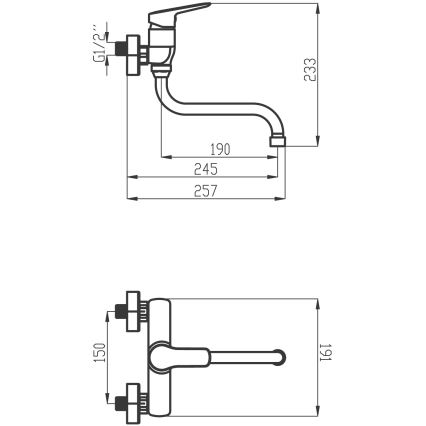 Novaservis - Spülbecken/Waschbeckenarmatur METALIA glänzendes Chrom