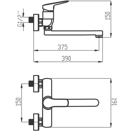 Novaservis - Spülbecken/Waschbeckenarmatur METALIA glänzendes Chrom