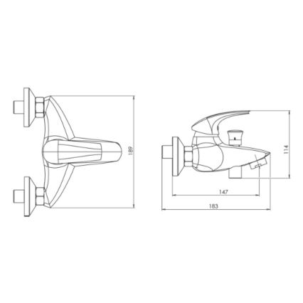 Novaservis - Wannenarmatur METALIA, Hochglanz-Chrom
