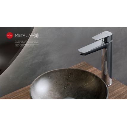 Novaservis - Waschbeckenarmatur METALIA ECO 25,7 cm glänzendes Chrom