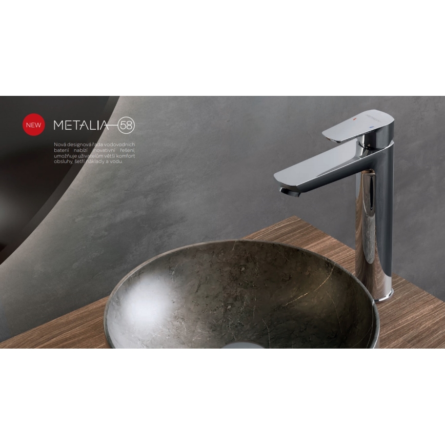Novaservis - Waschbeckenarmatur METALIA ECO 25,7 cm glänzendes Chrom