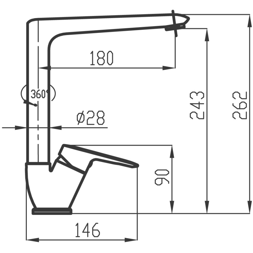 Novaservis - Wasserhahn (Armatur) METALIA 26,2 cm glänzendes Chrom