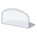 Ofenschutzglas 1000x550x6 mm, halbrund