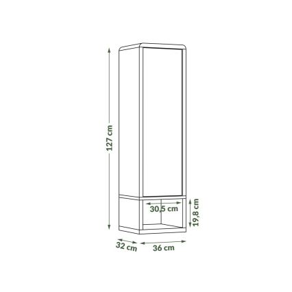 Schrank mit offener Ablage FRED weiß/grau