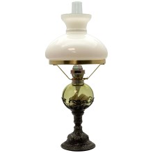 Öllampe DRAHOMÍRA 50 cm waldgrün mit Zinn verziert