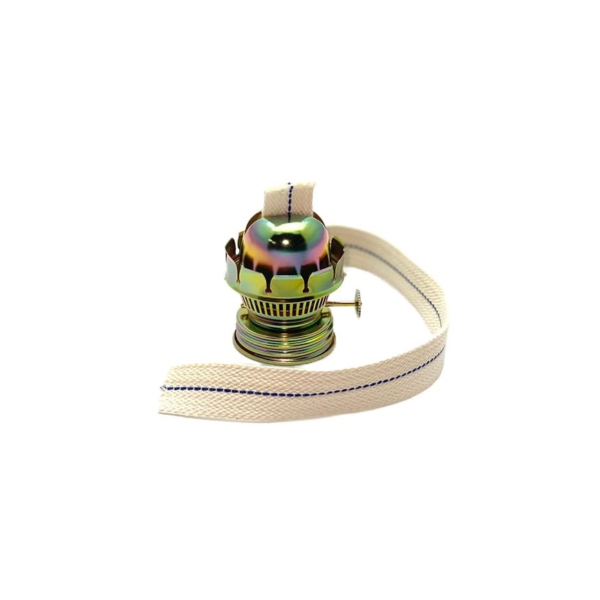Öllampe LUCIE 35 cm waldgrün mit Zinn verziert