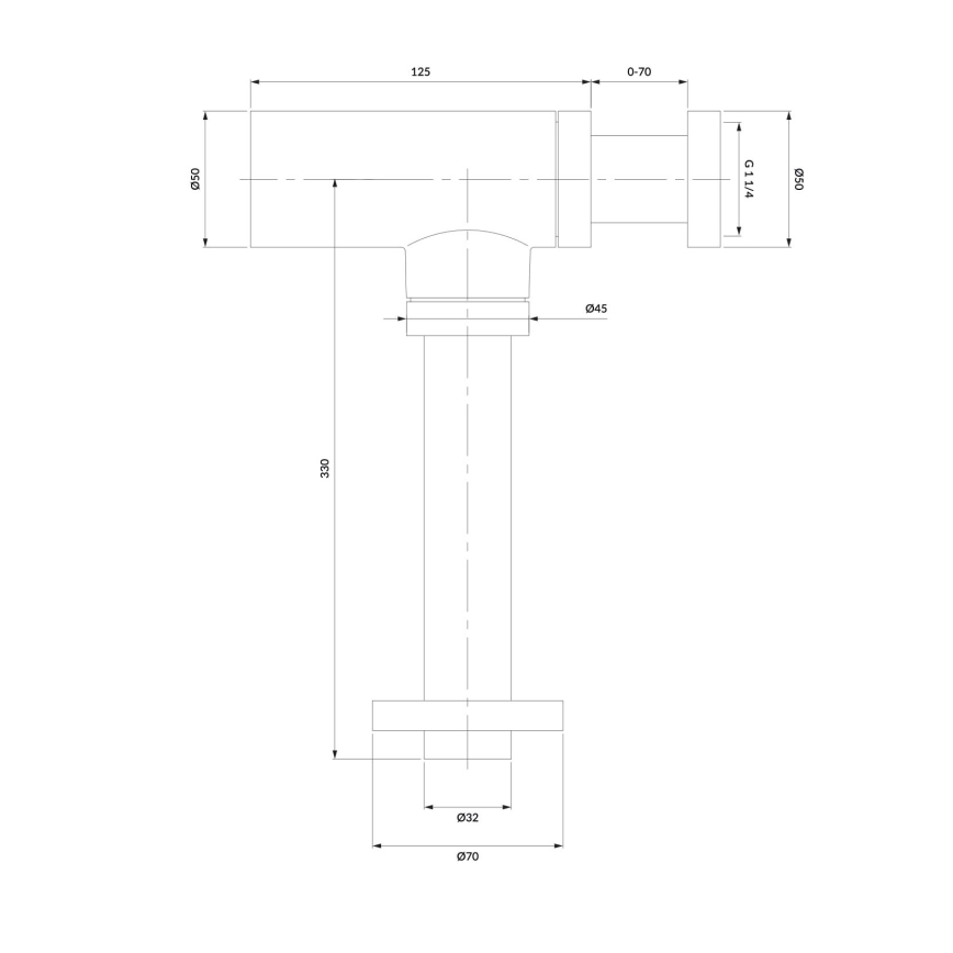 OMNIRES A186CPB - Siphon TRAP gebürstet kupfern