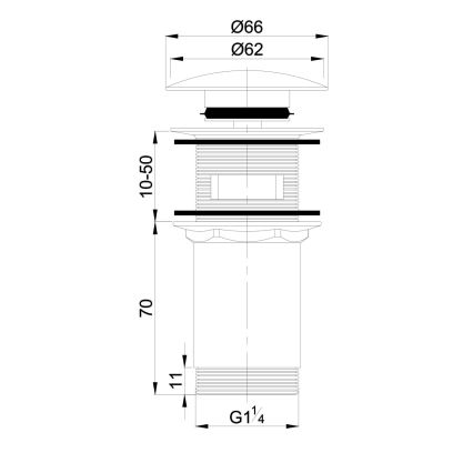 OMNIRES A706BP - Ablaufgarnitur CLICK-CLACK d 6,6 cm glänzend weiß