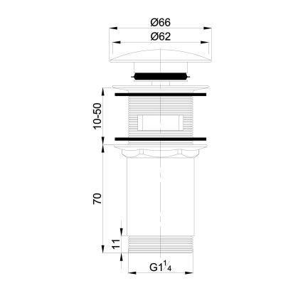 OMNIRES A706CR - Ablaufgarnitur CLICK-CLACK d 6,6 cm glänzendes Chrom