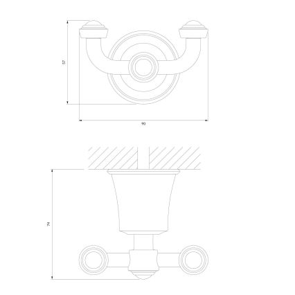 OMNIRES AL53120CR - Wandhaken ART LINE glänzendes Chrom