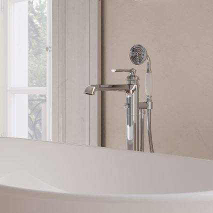 OMNIRES AM5233CR - Freistehendes Badewannen-Set mit Armatur ARMANCE glänzendes Chrom