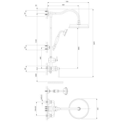 OMNIRES AM5244CR - Duschset mit Armatur ARMANCE glänzendes Chrom
