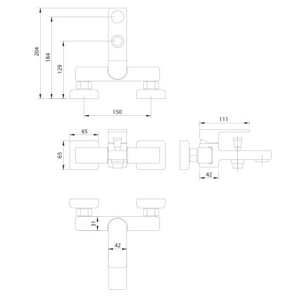 OMNIRES BA7830CR - Wannenarmatur BARETTI glänzender Chrom