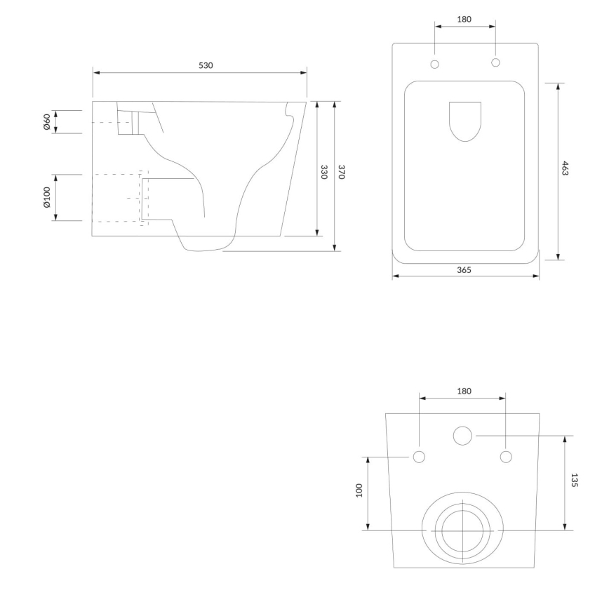 OMNIRES BOSTONMWBP - Wand-WC mit SoftClose-Sitz BOSTON Keramik/hochglänzend weiß