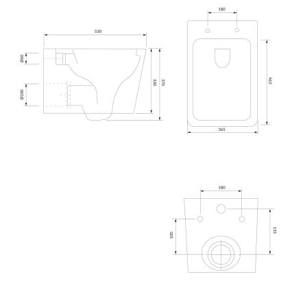 OMNIRES BOSTONMWBP - Wandhängende Toilette mit Toilettensitz SoftClose BOSTON Keramik/glänzend weiß
