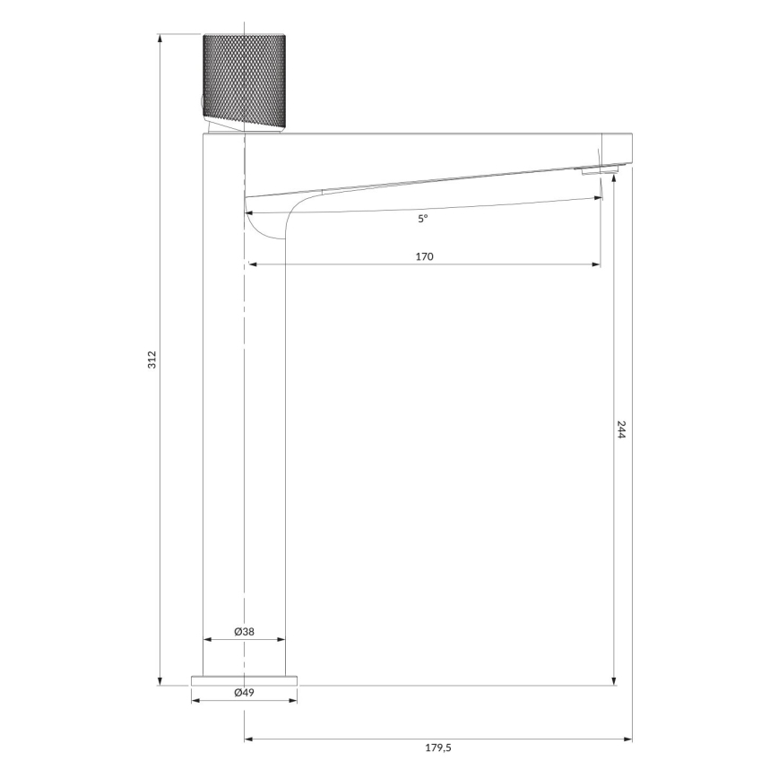 OMNIRES CT8012CPB - Waschtischarmatur CONTOUR 31,2 cm in gebürstetem Kupfer