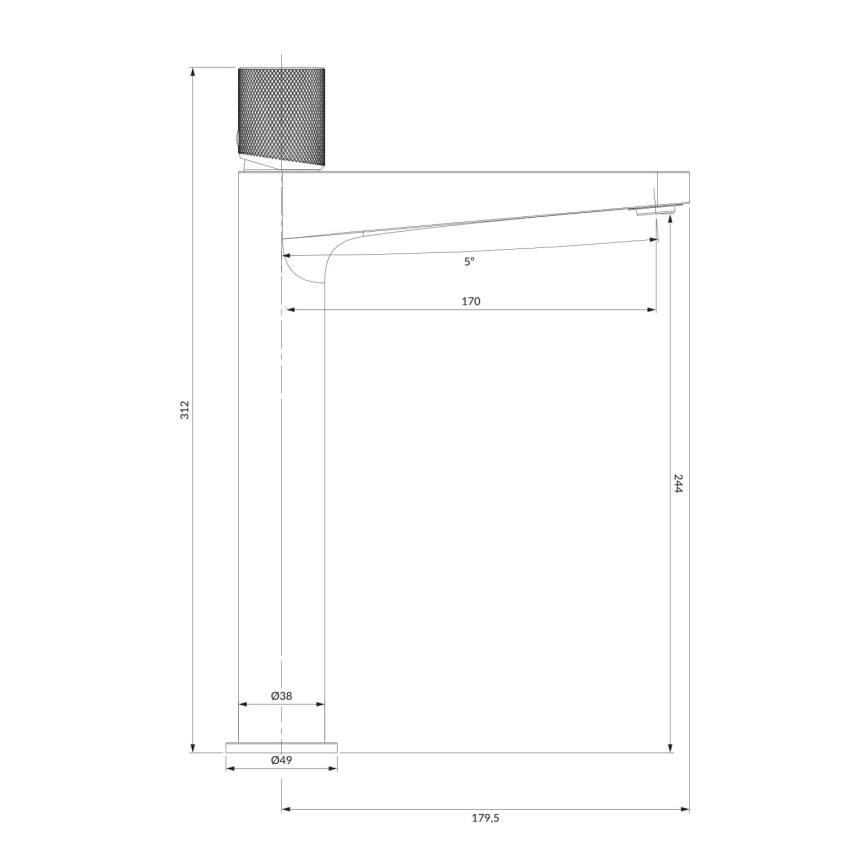 OMNIRES CT8012CR - Waschbeckenarmatur CONTOUR 31,2 cm glänzendes Chrom