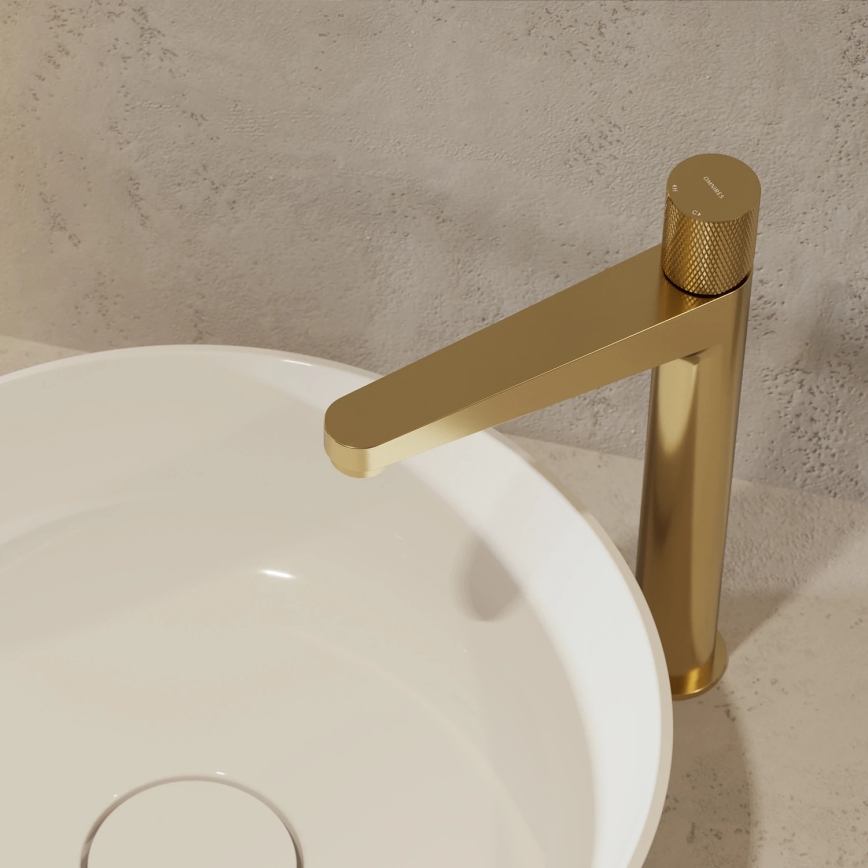 OMNIRES CT8012GLB - Waschbeckenarmatur CONTOUR 31,2 cm geschliffen golden