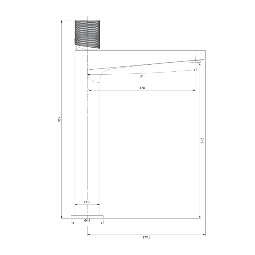 OMNIRES CT8012GLB - Waschbeckenarmatur CONTOUR 31,2 cm geschliffen golden