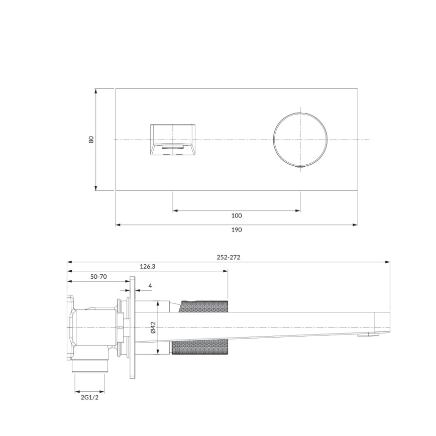 OMNIRES CT8015CR - Waschbeckenarmatur für Unterputzmontage CONTOUR glänzendes Chrom