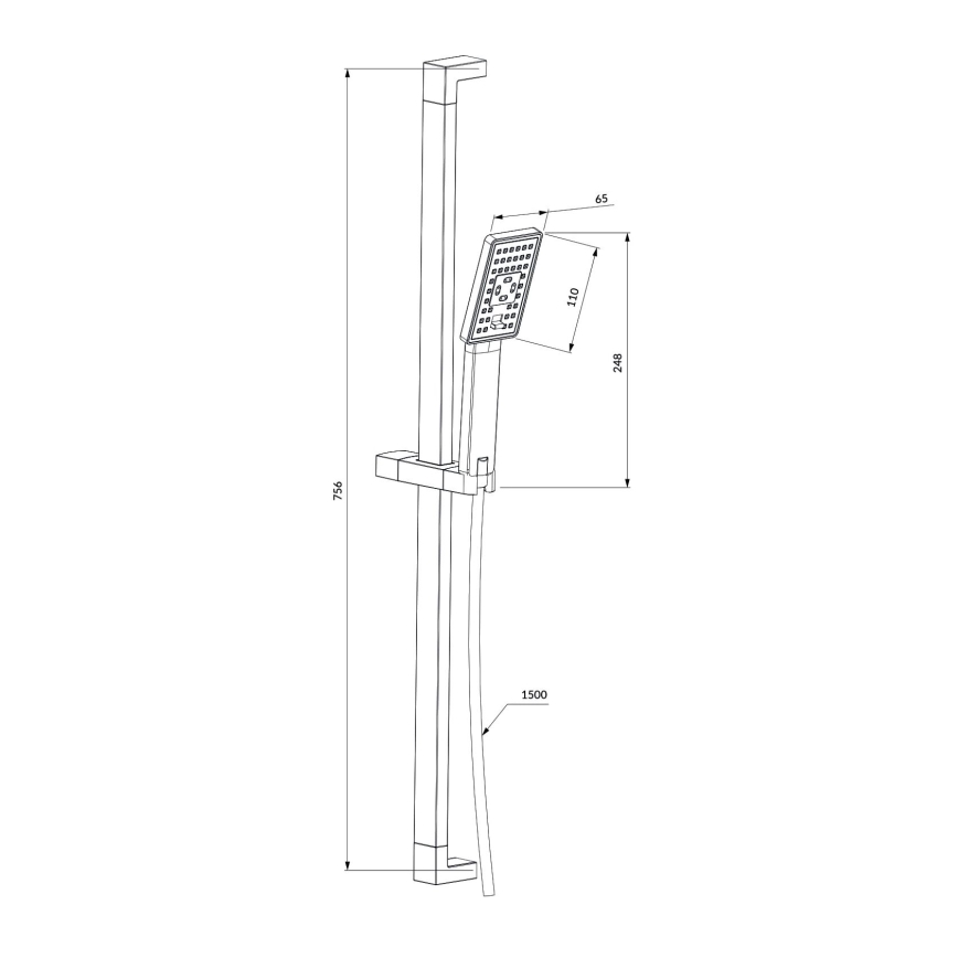OMNIRES JIMJIM-SBL - Duschgarnitur JIMJIM matt schwarz