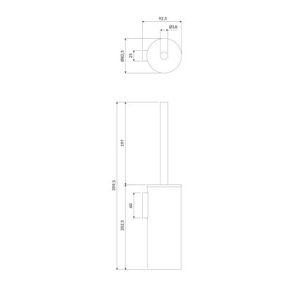OMNIRES MP60621CR - Toilettenbürste wandmontiert MODERN PROJECT glänzendes Chrom