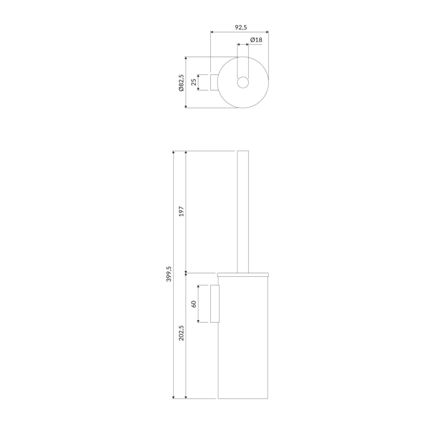 OMNIRES MP60621CR - Toilettenbürste wandmontiert MODERN PROJECT glänzendes Chrom