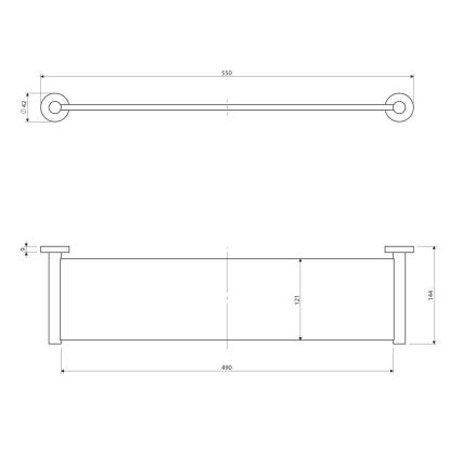 OMNIRES MP60930CR - Wandablage MODERN PROJECT 55 cm glänzendes Chrom