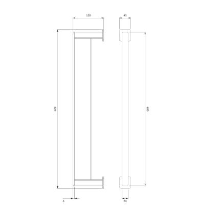OMNIRES NL80226CR - Wandhandtuchhalter NELSON 62 cm glänzender Chrom