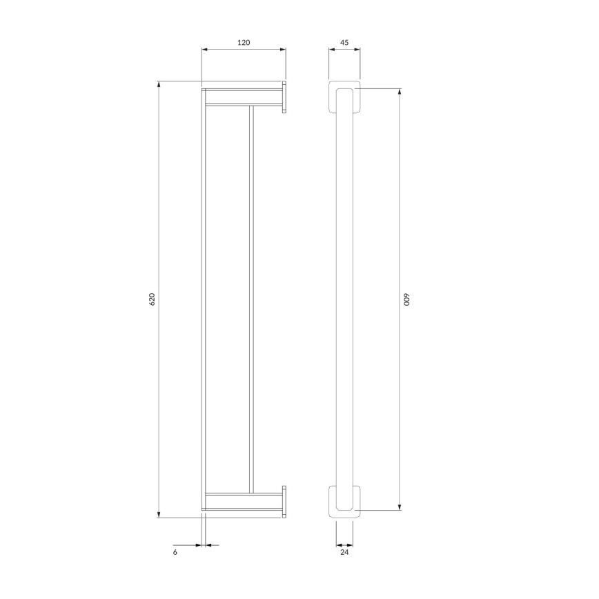 OMNIRES NL80226CR - Wandhandtuchhalter NELSON 62 cm glänzender Chrom