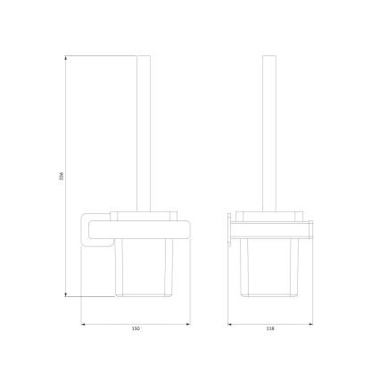 OMNIRES NL80620CR - Toilettenbürste wandmontiert NELSON glänzendes Chrom