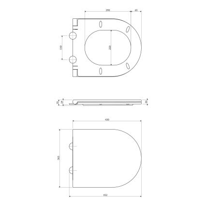 OMNIRES OTTAWASPDEBP - WC-Sitz SoftClose OTTAWA Duroplast/Glänzendes Weiß