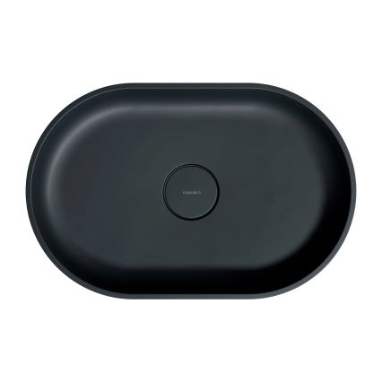 OMNIRES OVOUNBLV - Aufsatzwaschbecken OVO 55x36 cm Dolomit/mattes Lava‑Schwarz