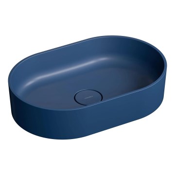 OMNIRES OVOUNMB - Aufsatzwaschbecken OVO 55x36 cm Dolomit/mattes Mitternachtsblau