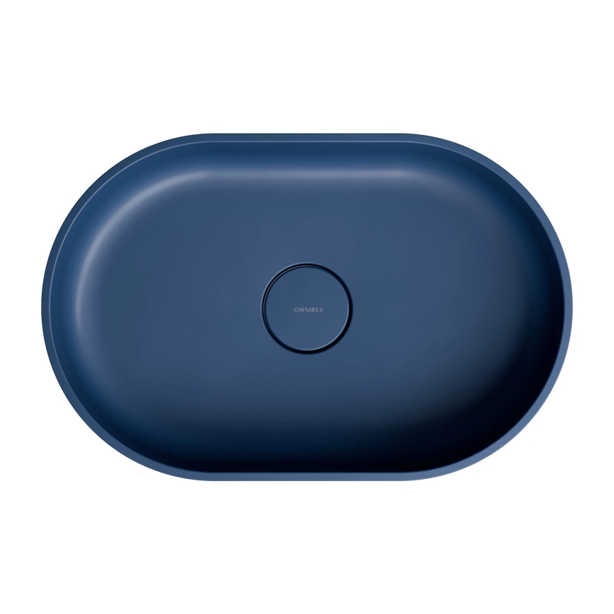 OMNIRES OVOUNMB - Aufsatzwaschbecken OVO 55x36 cm Dolomit/mattes Mitternachtsblau