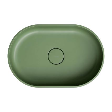 OMNIRES OVOUNOL - Aufsatzwaschbecken OVO 55x36 cm Dolomit/matt Olive