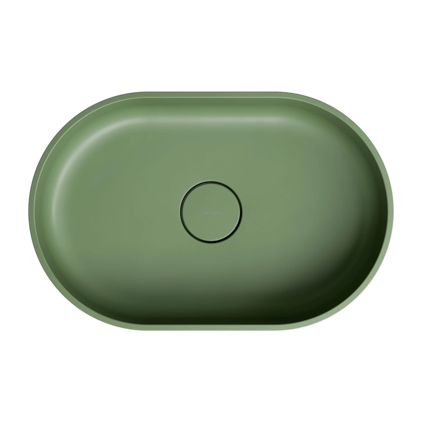 OMNIRES OVOUNOL - Aufsatzwaschbecken OVO 55x36 cm Dolomit/matt Olive