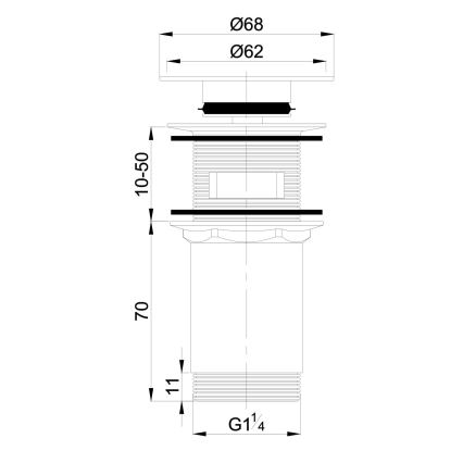OMNIRES P706CR - Ablaufgarnitur CLICK-CLACK d 6,8 cm glänzendes Chrom
