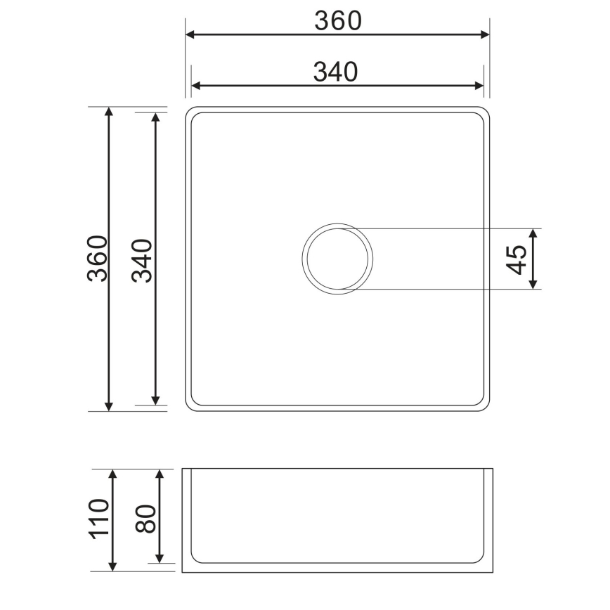 OMNIRES PASADENA360BP - Aufsatzwaschbecken PASADENA 36x36 cm Keramik / Hochglanzweiß