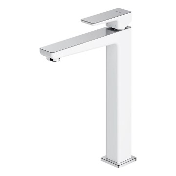 OMNIRES PM7412CRB - Waschbeckenarmatur PARMA 27,3 cm glänzendes Chrom/weiß